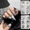 30/60PCS/Box 3D Punk Style Metal Retro Circle Nail Art Charms Black White Nail Decoration Manicure Accessory