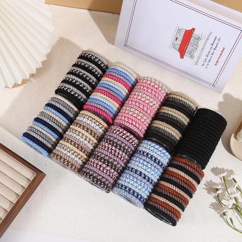 15Pcs/Set Women Colorful Hair Ruebber Bands Kknekki Hair Elastics Hair Tie Girls Knekki Hair Rope Ponytail Holder Hairbands