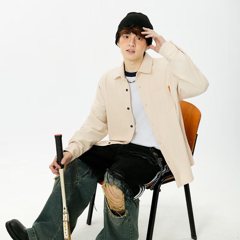 MINISO Men's Autumn Corduroy Long-Sleeved Shirt Jacket