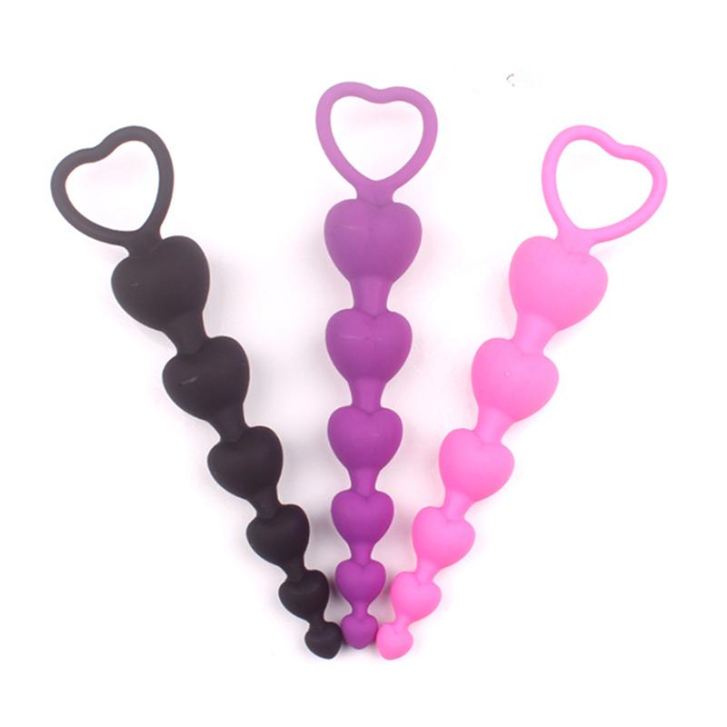 Heart Beads Soft Anal Plug Anus Toys Big Balls Silicone G-Spot Stimulating For Couples Butt Plugs Adult Sexy Anal Masturbator
