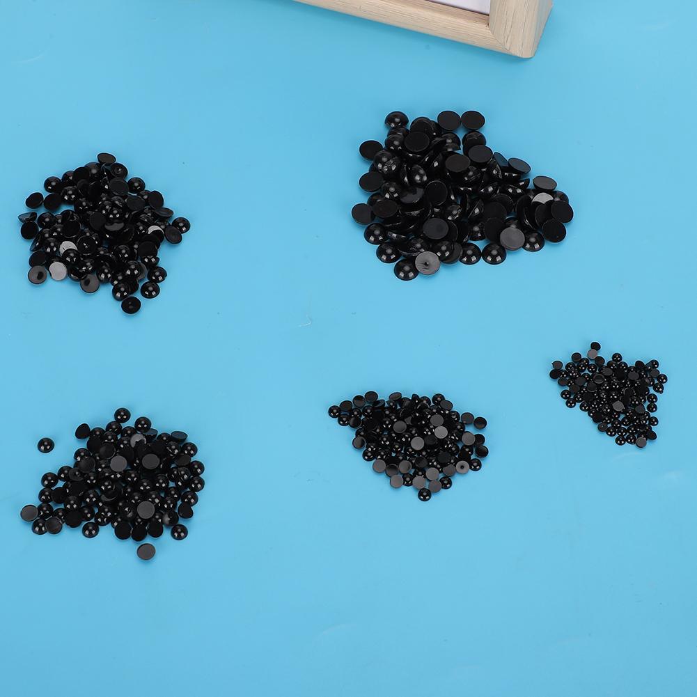 500pcs DIY Artificial Animal Eyes Black Flat Bottom Domed Sewing Crafting Buttons for Doll Kid Toys 
