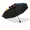 1pc YinYang Celestial Automatic Open/Close Umbrella with Windproof, Functional Design, 8-Rib Sturdy Canopy