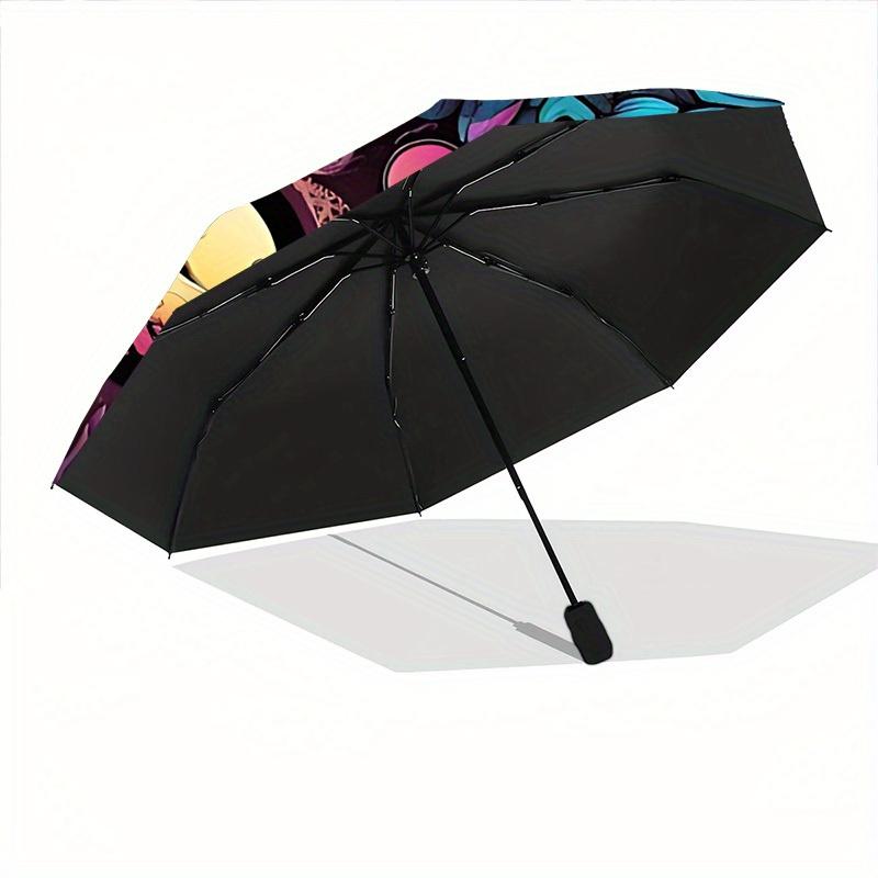 1pc YinYang Celestial Automatic Open/Close Umbrella with Windproof, Functional Design, 8-Rib Sturdy Canopy