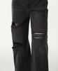 MUSINSA STANDARD WOMAN Women'S Multi Distressed Wide Denim Pants [Washed Black]