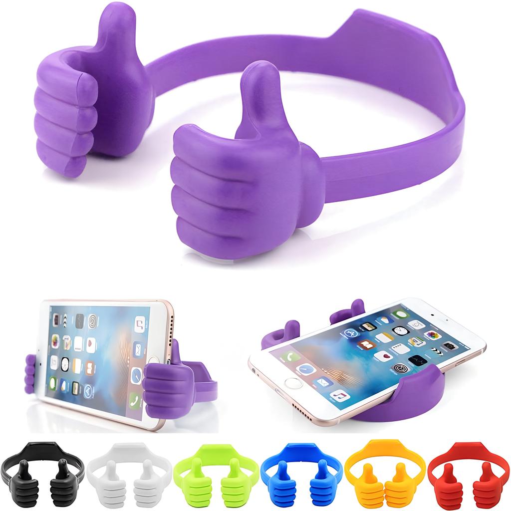 Thumbs-up Cell Phone Holder, Adjustable Silicone Tablet Stand, Multi Colors Portable Desktop Stand for iPhone Xiaomi Samsung AVE
