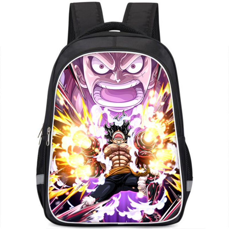 One Piece Luffy Backpack For Kids School Bag Durable Nylon Cartoon Design