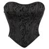 JYL Black Jacquard Summer Women's Retro Palace Style Waist Wrapped with Zipper, Chest Wrapped with Bone Shaped Clothing