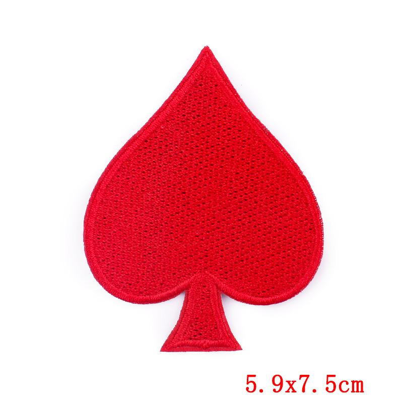 Red Punk Heart Embroidered Patches On Clothes Design Skull Patch Iron On Patches For Clothing Stickers DIY Sewing Fusible Badges