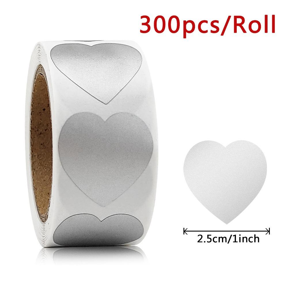 300pcs/Roll Self-adhesive Scratch Labels Stickers 2.5cm DIY Scratch Stickers  Party Supplies