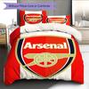 Logo The Gunners Zestaw pościeli z kołdrą Poszewka na kołdrę Poszewka na poduszkę Dekoracja domu Prezent urodzinowy (1 * poszwa na kołdrę + 2 * poszewki na poduszki, bez rdzenia)