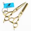 MCG-15 Gold Damascus Hairdressing Scissors Set: Straight, Serrated, Thinning Shears for Salon.