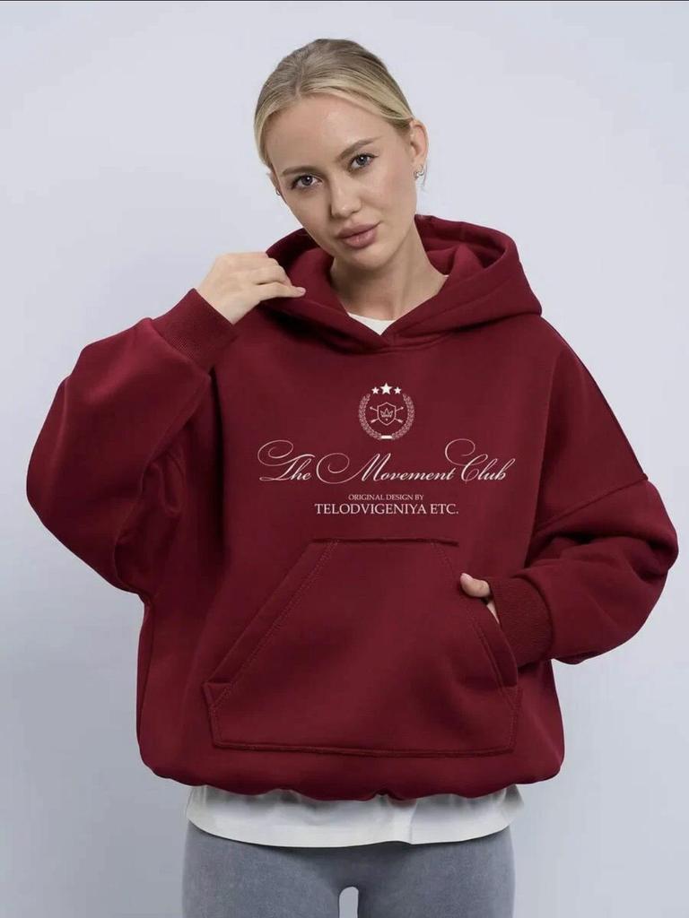 Trendy Women's Fleece Letter Hoodie - Stylish and Versatile Couple's Autumn/Winter Sweatshirt