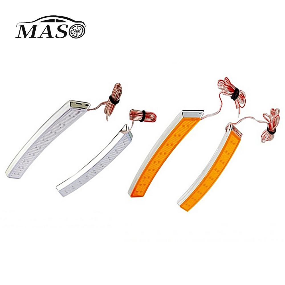 

2pcs 18 LED Car Wheel Eyebrow Side Marker White/Amber Light 12V Universal янтарь