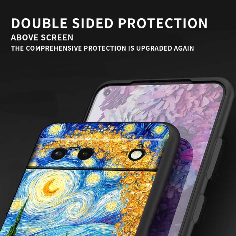 Kreative Landschaftsmuster Für Google Pixel 10 9a 9 8A 8 7 7A 6 6A Pro XL 2024 5G Schwarzes Weiches TPU Silikon Handyhülle