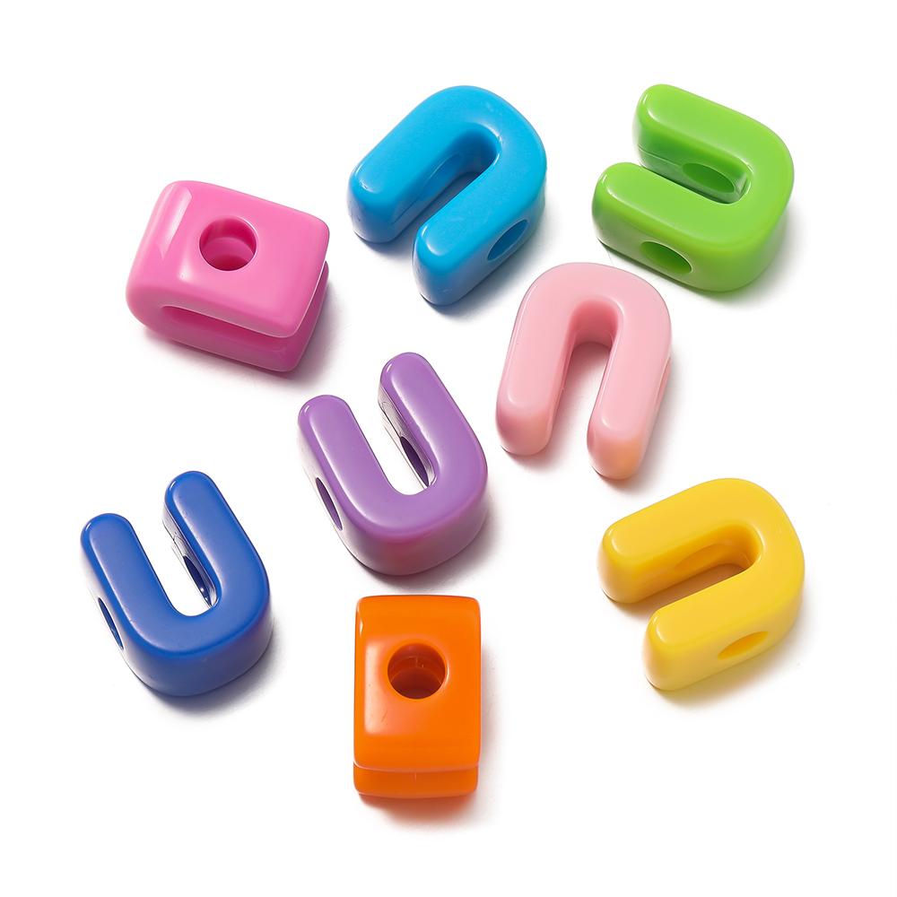 5Pcs A-Z Acrylic Big Hole Letter Beads Mix Colour Loose Spacer Beads for Making Key Chain Bracelet DIY Craft Jewelry Accessories