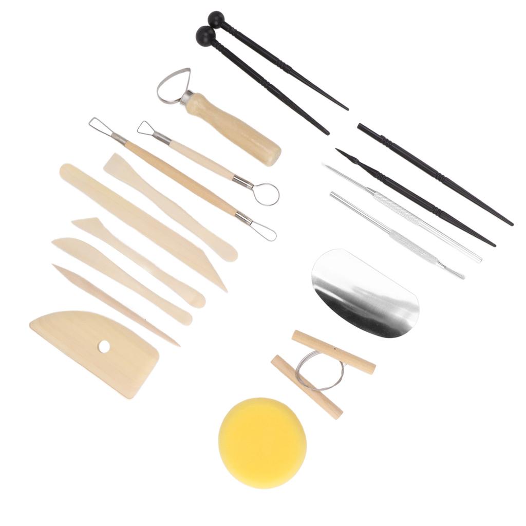 Clay Tools Kit Sculpting Tools Wooden Material Shaping Building Modeling Carving Accessories for Pottery Arts Craft