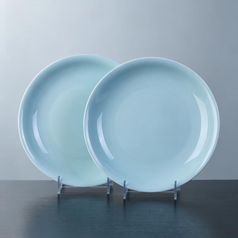Jingdezhen Haoya 10-inch Celadon Ceramic Dinner Plates (2-Pack)