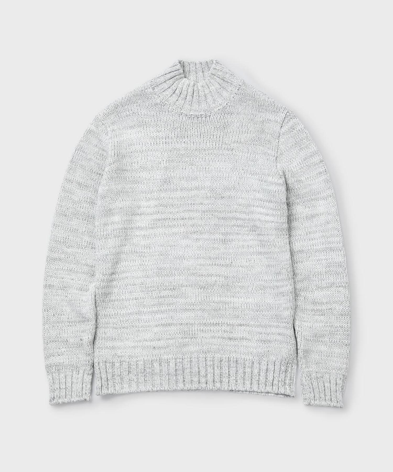 Panicalle Gray Mock Neck Striped Knit Brown/S
