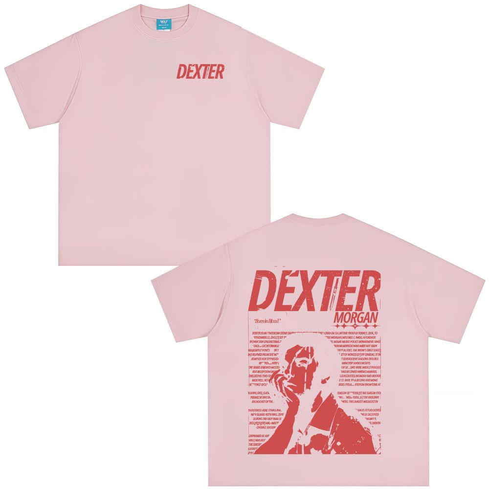 New Style Tee Washed Vintage TV Play Dexter Morgan T-shirts Unisex Women Casual Oversized TShirts Unisex's High Quality Cotton T-shirt