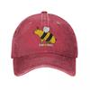 Fashion Capybara Bee Baseball Caps Unisex Distressed Denim Sun Cap Parody Capybaras All Seasons Travel Adjustable Caps Hat