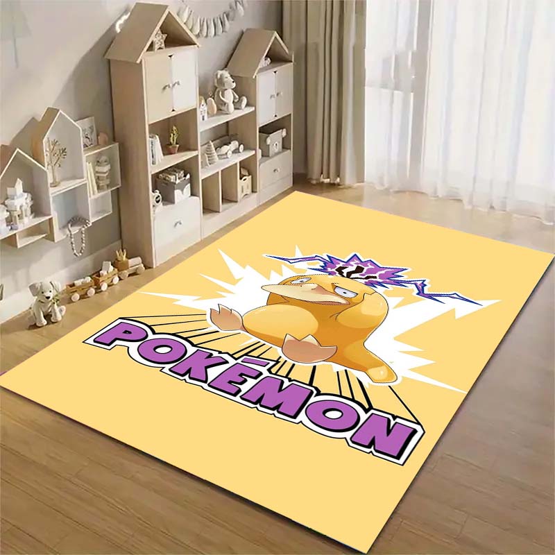 Pokemon Enton Süßer Teppich Schönes Cartoon-Enten-Design Waschbarer Anti-Rutsch-Teppich für Kinderzimmer