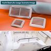 Universal Square Air Vent for Marine Boat & RV, White/Black Louvered Ventilation Grille, Durable Plastic Cover
