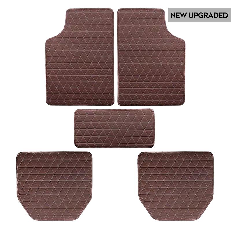 5PCS Universal PU Leather Car Floor Mats Front Rear Full Set Car Carpet Waterproof Auto Foot Pad Car Accessories Interior