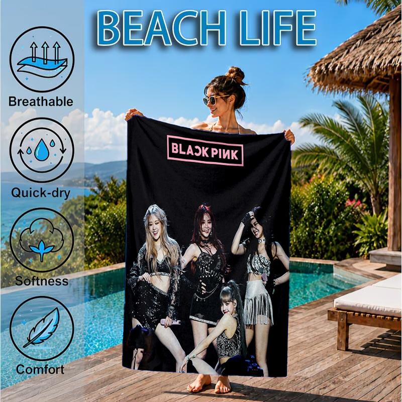 kpop Bp Beach Towel, Microfiber Beach Towel, Perfect For Pool, Beach, Travel, Home Decor Beach Party Fan gifts