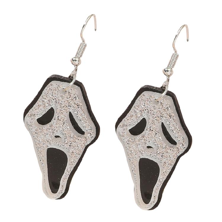 Halloween Jewelry Black Cubic Acrylic Dangle Spiders Earrings Set For Women Girl