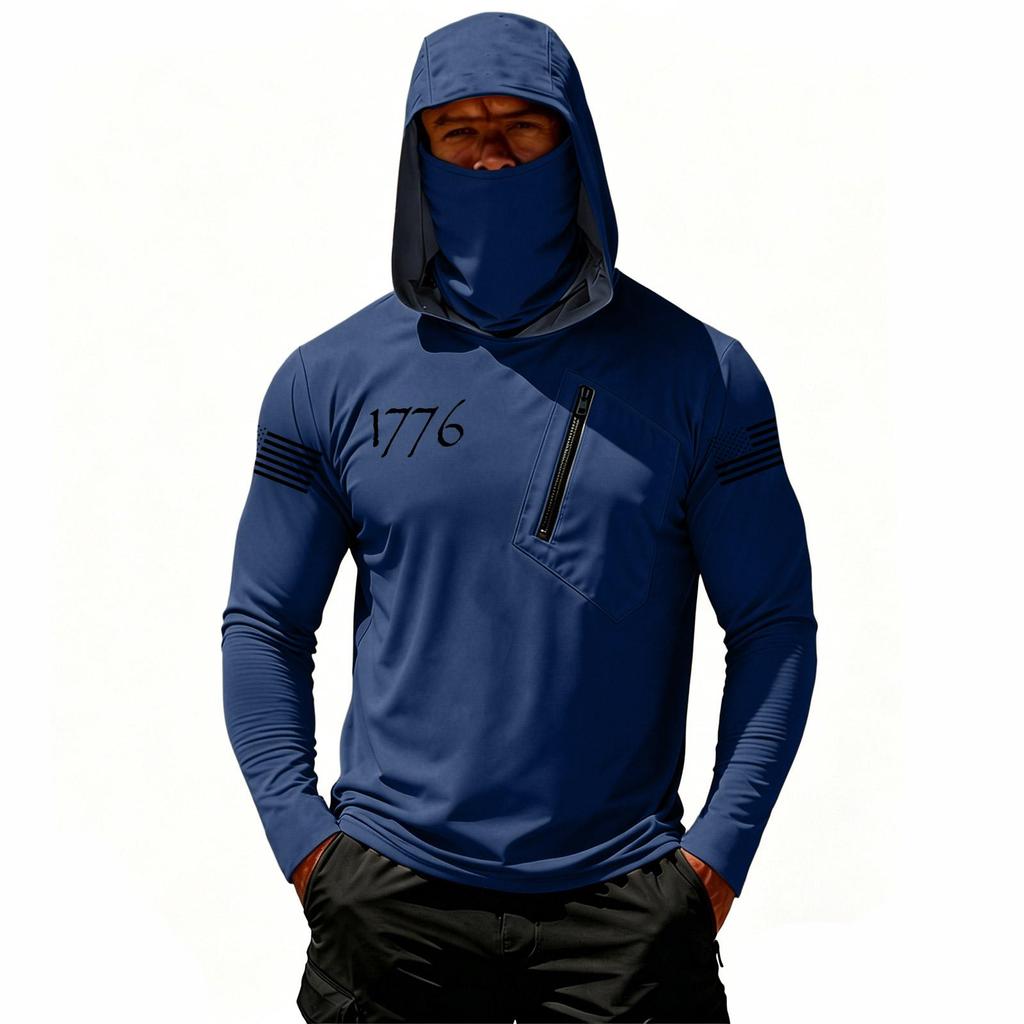 Men's Casual Hooded Long Sleeve Sunscreen Top