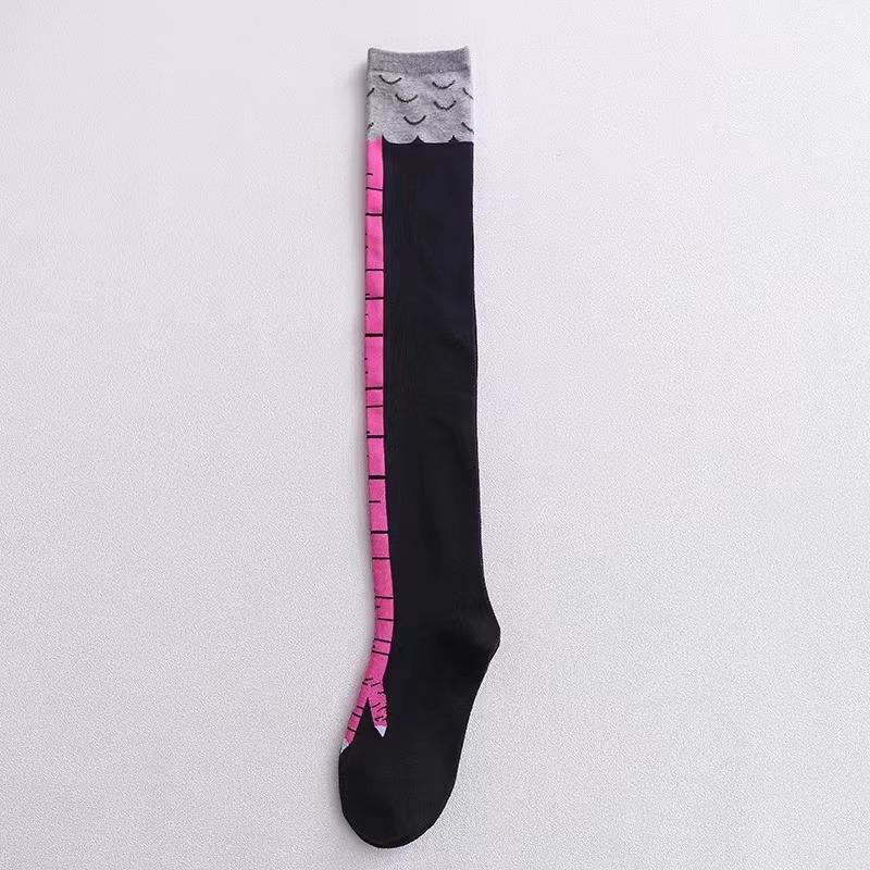 Women Funny Chicken Paw Stocking Over-knee Pressure Thin Leg Long Stockings Spring Autumn Winter Middle High School Girls Socks