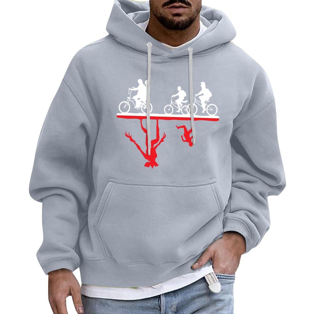 Herren Sport Freizeit Langarm Kapuzenpullover mit Tasche