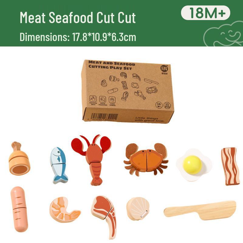 Wooden Kids' Educational Toys: Role-Playing Simulation with Fruits and Vegetables Cut Game