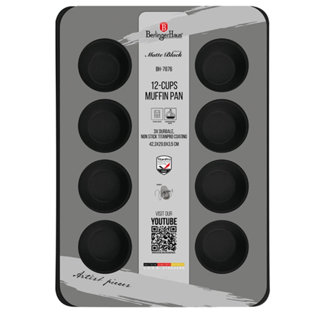 Titanium Muffin Mold Berlinger Haus Bh-7876 Matte Black