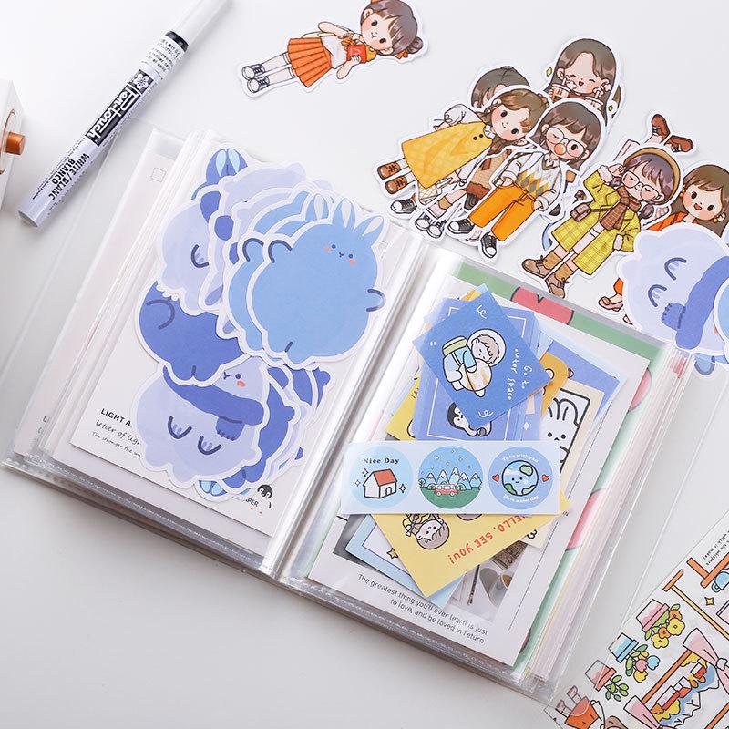A6 Large Capacity Photo and Card Album with Insert Pockets for Stickers, Tickets, Invoices, and Memo Collection.