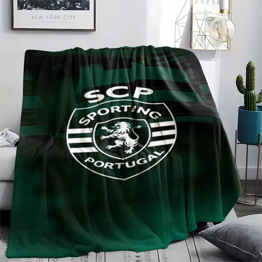 1PC Sporting CP Print Flannel Blanket, High quality Comfortable for All Seasons, Home Decor, Warmth and Comfort, Perfect for Christmas Gifts