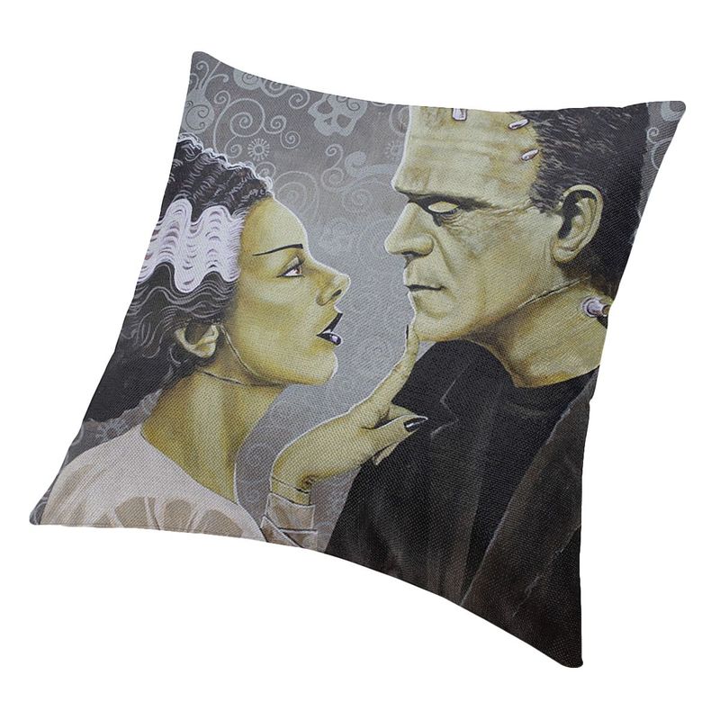 Flirtationship Bride Of Frankenstein Cushion Cover Horror Film Floor Pillow Case For Sofa Fashion Pillowcase Home Decor