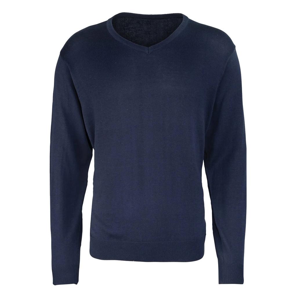 Premier Mens Knitted V Neck Sweater Top