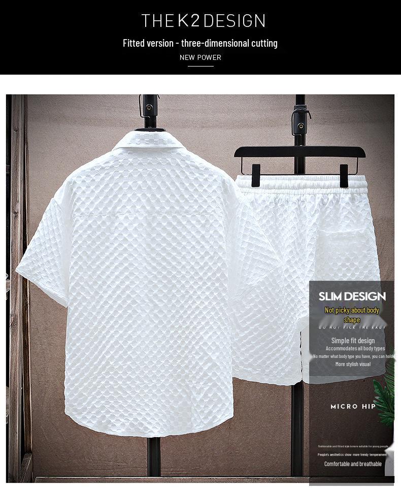 Men's 2024 Summer Retro Trend Short-Sleeve Casual Sports Suit