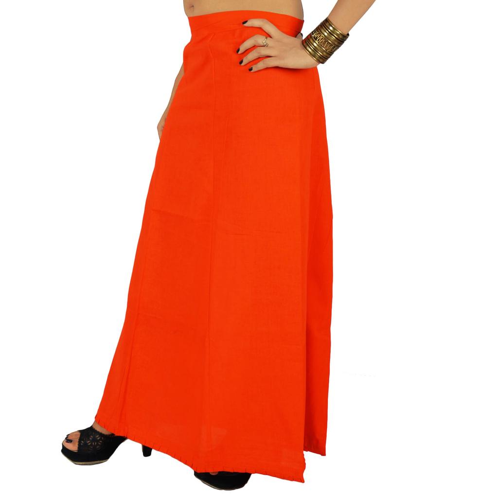 Solid Bollywood Cotton Inskirt Stitched Indian Petticoat Lining For Sari