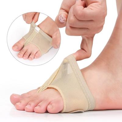 1pair Double Patch Toe Pads Elastic Mesh Half Sole Forefoot Socks Dance Foot Pads  Dance Accessories