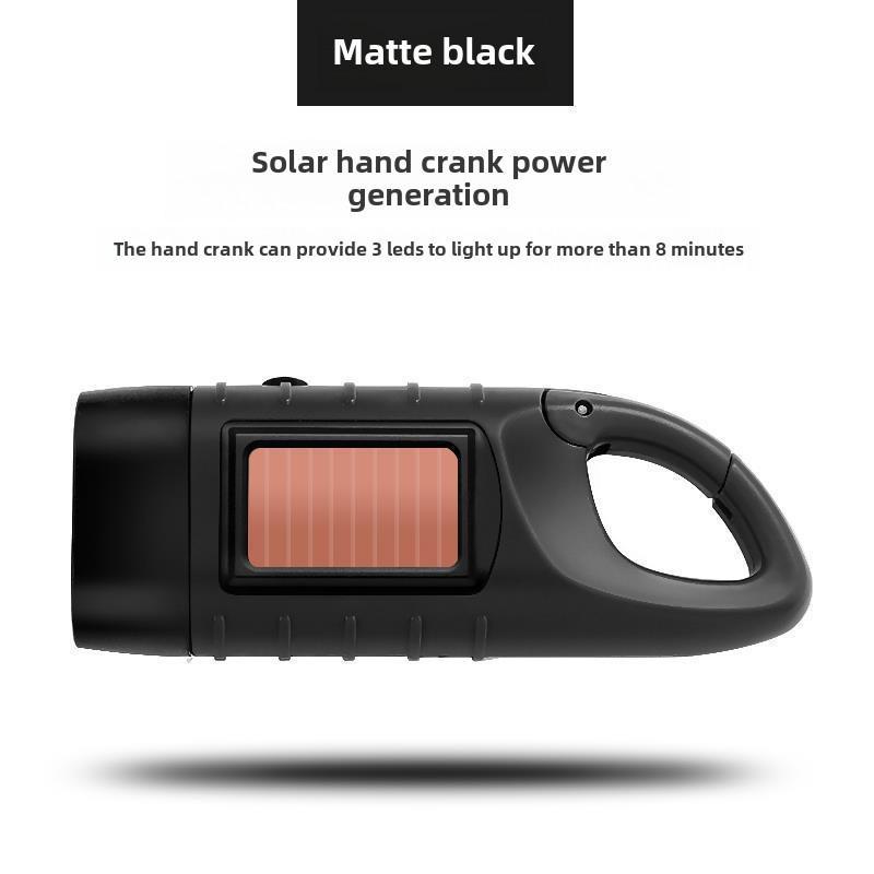 Portable Multi-Function Solar-Powered LED Emergency Flashlight with Hand Crank