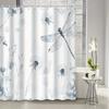 Elegant Dragonfly and Dandelion Waterproof Shower Curtain for Bathroom Decor, Adding a Touch of Nature and Serenity