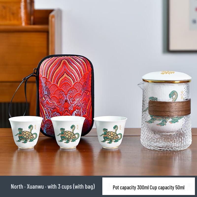 Haofeng Suet Jade Porcelain Portable Travel Tea Set