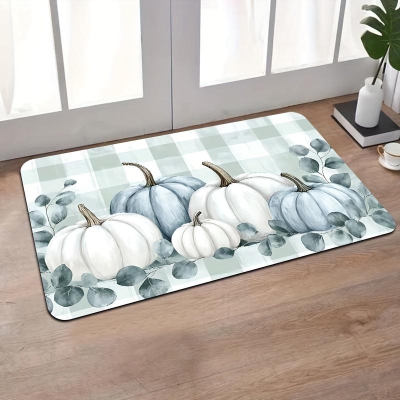 

1pc, Rustic Pumpkin Design, 8mm Thick, Machine Washable, Rectangular, Polyester, PVC Backed, Indoor Door Mat for Home, Kitchen, 40cm x 60cm