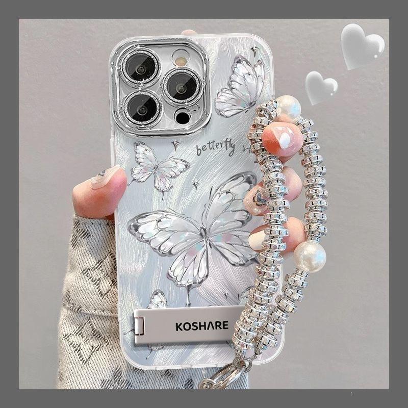 Cool butterfly is suitable for Apple 16promax mobile phone case iPhone15 feather yarn 14 cute 13 all-inclusive 12 women 11