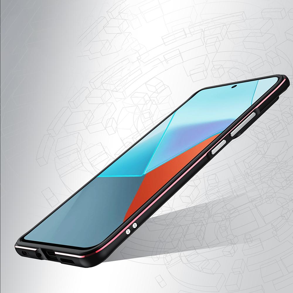 For Xiaomi Redmi Note 13 Pro+ Bumper Case Metal Frame Bumper Cover with Camera Lens Guard