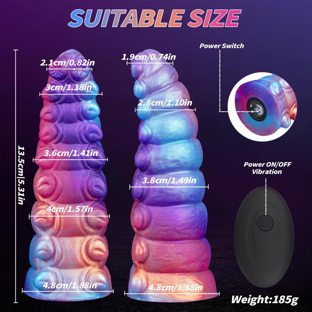 Compact Alien Shaped Remote Vibrating Dildo - Wireless Fake Penis Anal Plug for Women