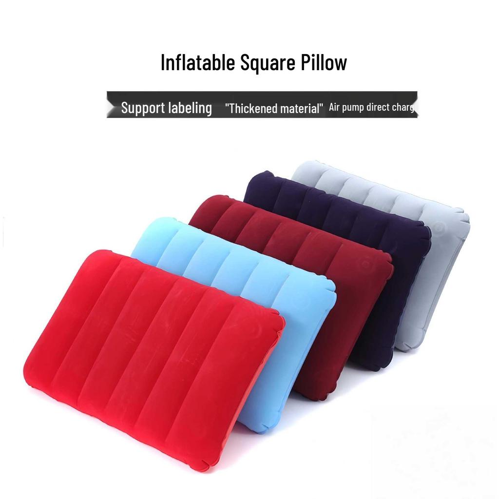 Portable Inflatable Travel Pillow: Lumbar Support for Camping, Train, Airplane, Nap, & Prone Sleeping