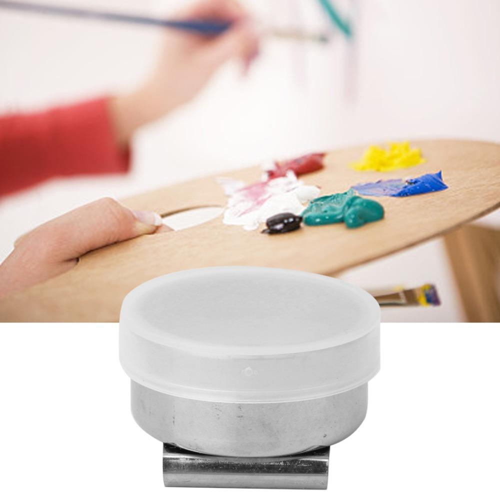 3pcs With Cover Oil Paint Palette Cup Stainless Steel Artist Paint Cup Brush Cleaning